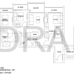 Riverbank Fernvale Floor Plan Type DKa 3 Bedroom Dual Key